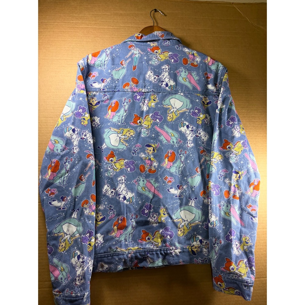 Cakeworthy Disney 100 Denim Jacket Unisex XL Blue All Over Print Character Coat - Picture 6 of 9